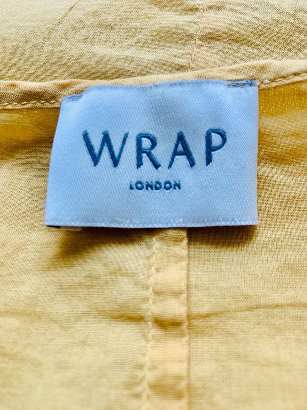 WRAP LONDON Butter Yellow Cotton Spaghetti Strap Boho Mini Slip Dress Size 16 - Picture 6 of 7